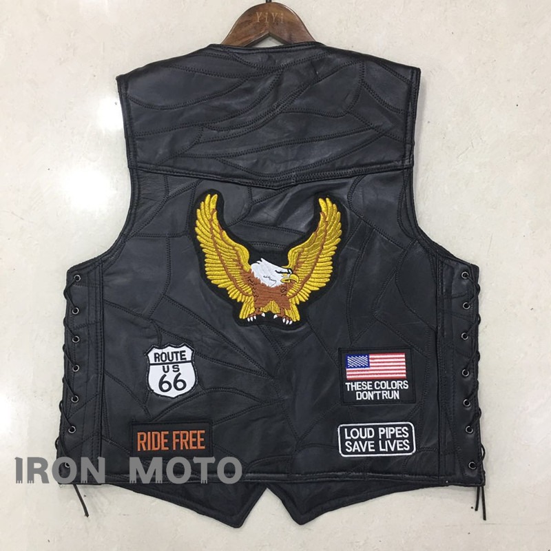 Riding Jacket Leather - 새로운 오토바이 조끼 남성용 카페 모토