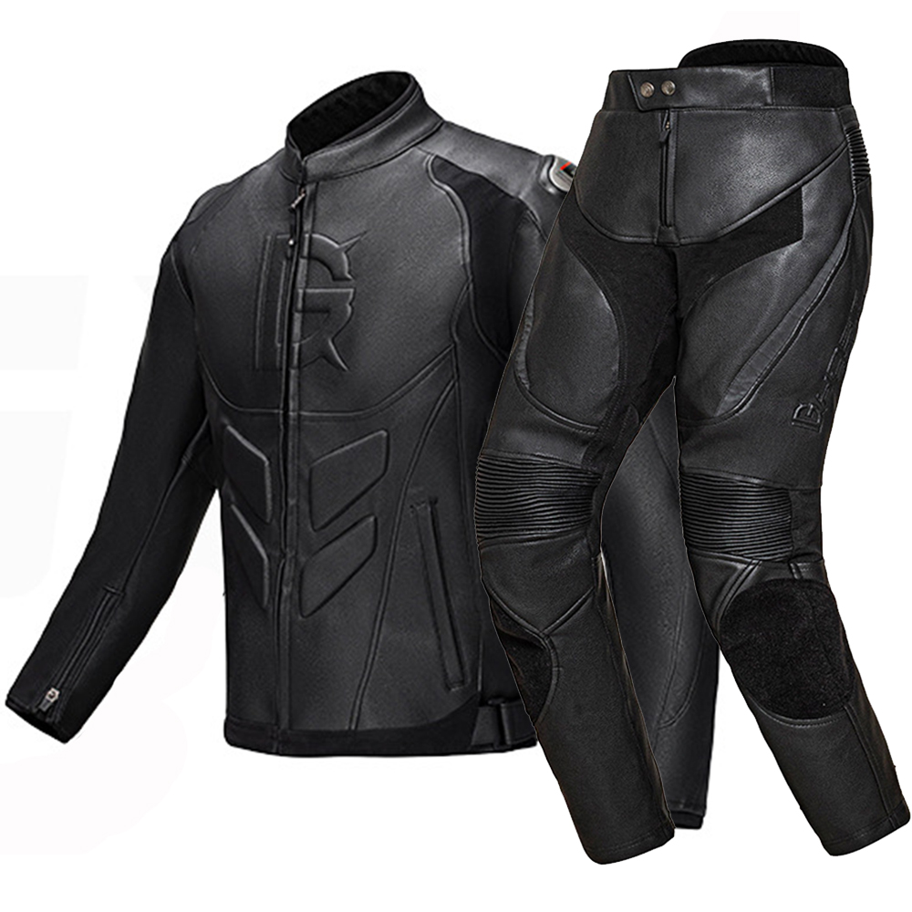 Riding Jacket Leather - GHOST RACING 남성용 가죽 오토바이 재킷,
