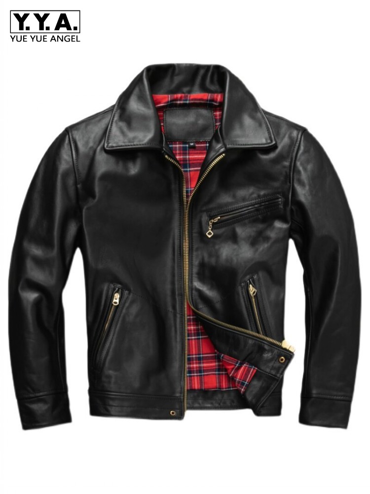 Riding Jacket Leather - 남성 슬림핏 100% 말가죽 정품 가죽