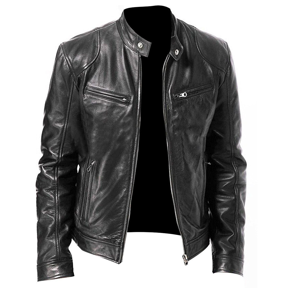 Riding Jacket Leather - PU 가죽 오토바이 재킷 남성용, 오토바이