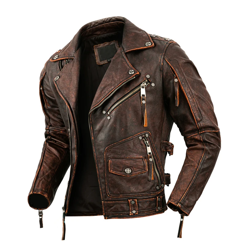 남성용 천연 가죽 오토바이 재킷, 탑 레이어 소가죽 바 - Riding Jacket Leather 리뷰 및 가격