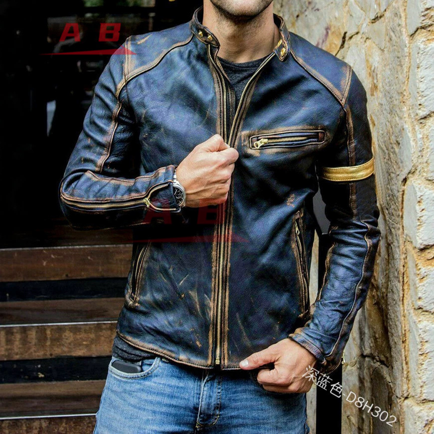 오토바이 레트로 가죽 재킷 스트리트웨어 블레이저 캐주얼 - Riding Jacket Leather 리뷰 및 가격