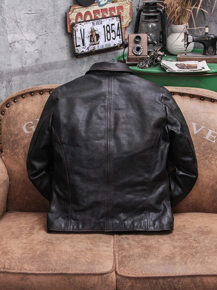 YR 남성용 딥 다크 브라운 빈티지 티 코어 말가죽 재 - Riding Jacket Leather 리뷰 및 가격