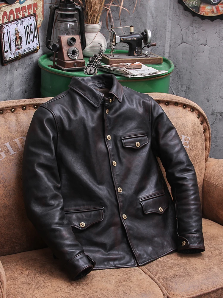 YR 남성용 딥 다크 브라운 빈티지 티 코어 말가죽 재 - Riding Jacket Leather 리뷰 및 가격