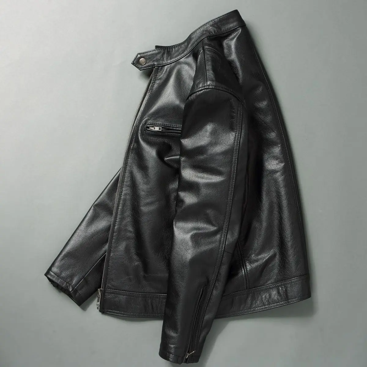 남성용 진짜 가죽 재킷, 100% 소가죽 슬림핏 스탠드 - Riding Jacket Leather 리뷰 및 가격
